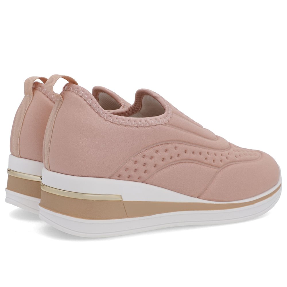 Tênis Casual Rosa Elastano Detalhes Rosa 3