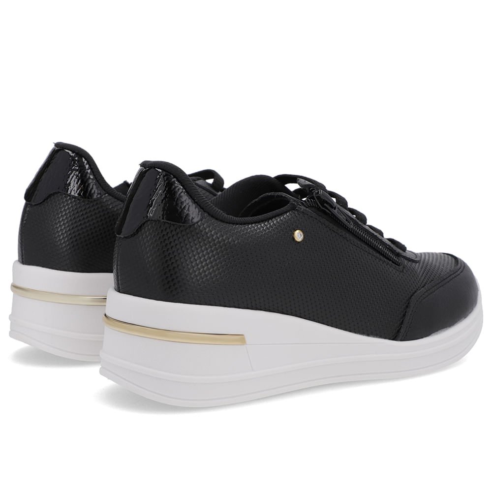 Tênis Zíper Lateral Preto Couro Preto 3