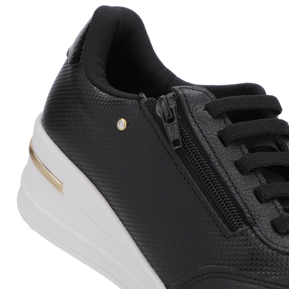 Tênis Zíper Lateral Preto Couro Preto 4