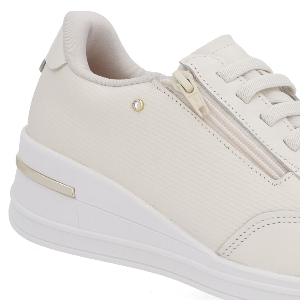 Tênis Zíper Lateral Branco Marfim Couro Branco 4