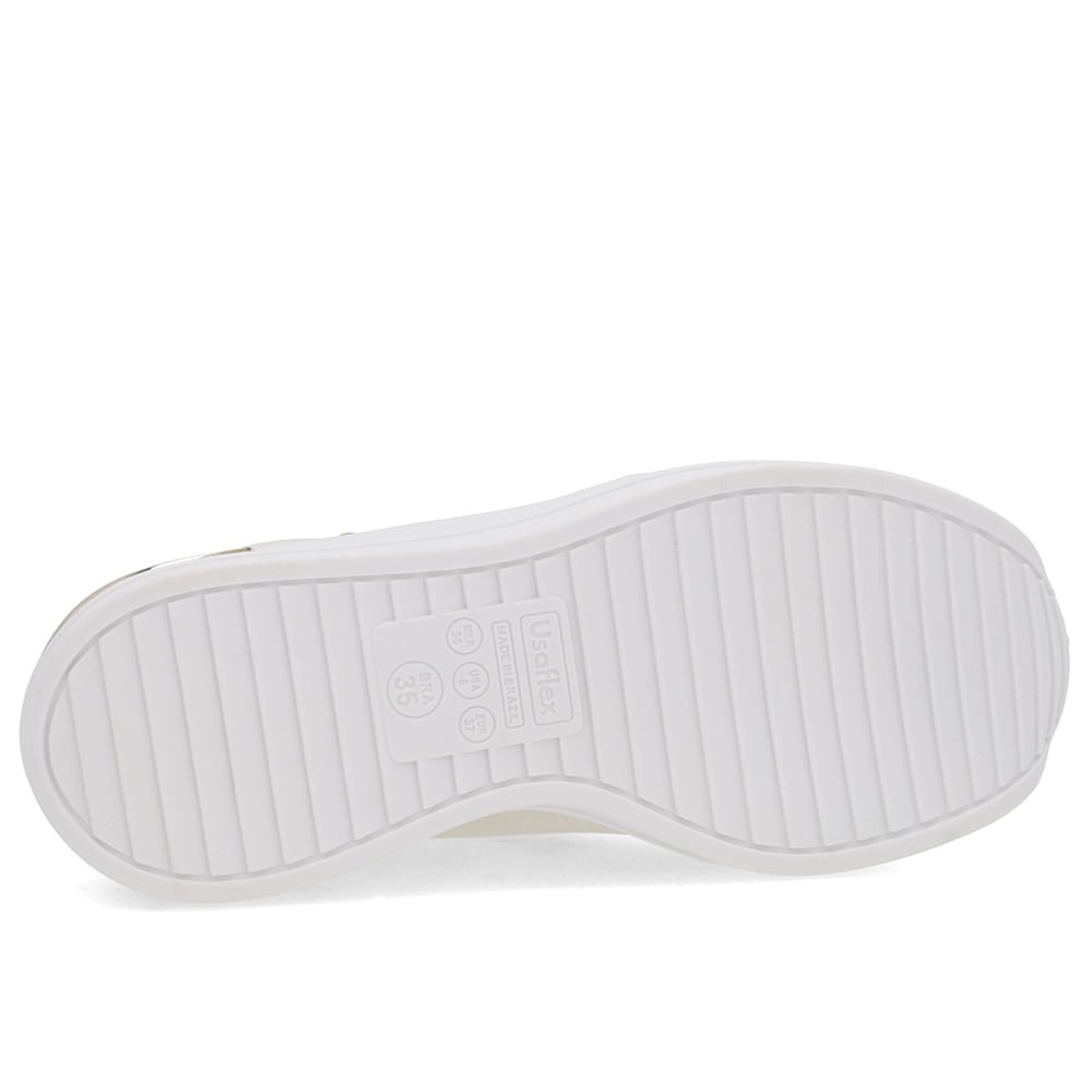 Tênis Zíper Lateral Branco Marfim Couro Branco 5