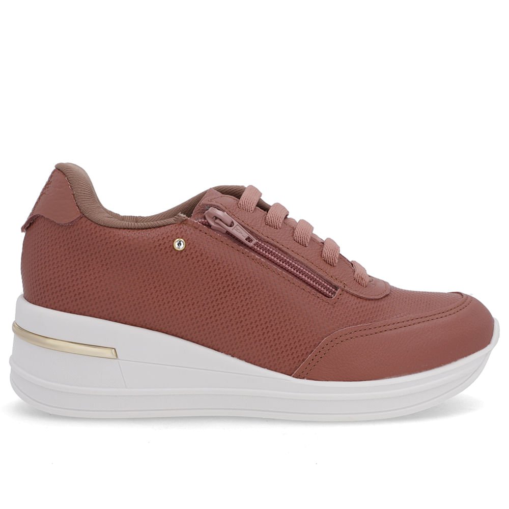 Tênis Zíper Lateral Rosa Vintage
