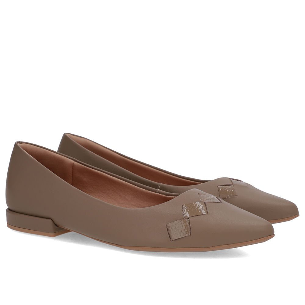 Sapatilha Marrom Couro Salto Bloco Detalhe Marrom 2