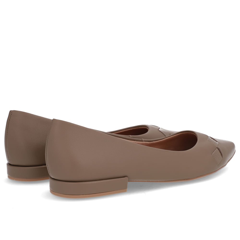 Sapatilha Marrom Couro Salto Bloco Detalhe Marrom 3