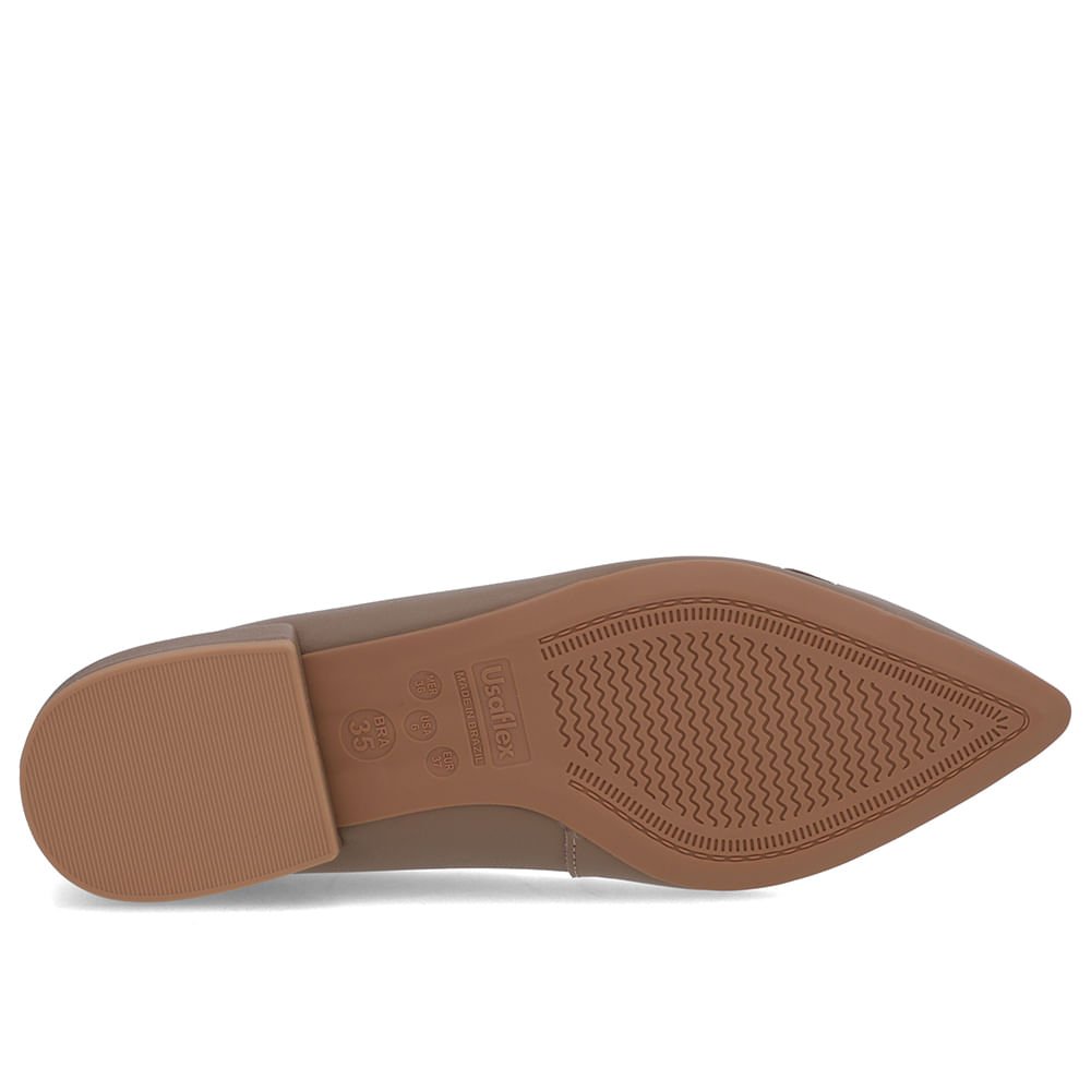 Sapatilha Marrom Couro Salto Bloco Detalhe Marrom 5