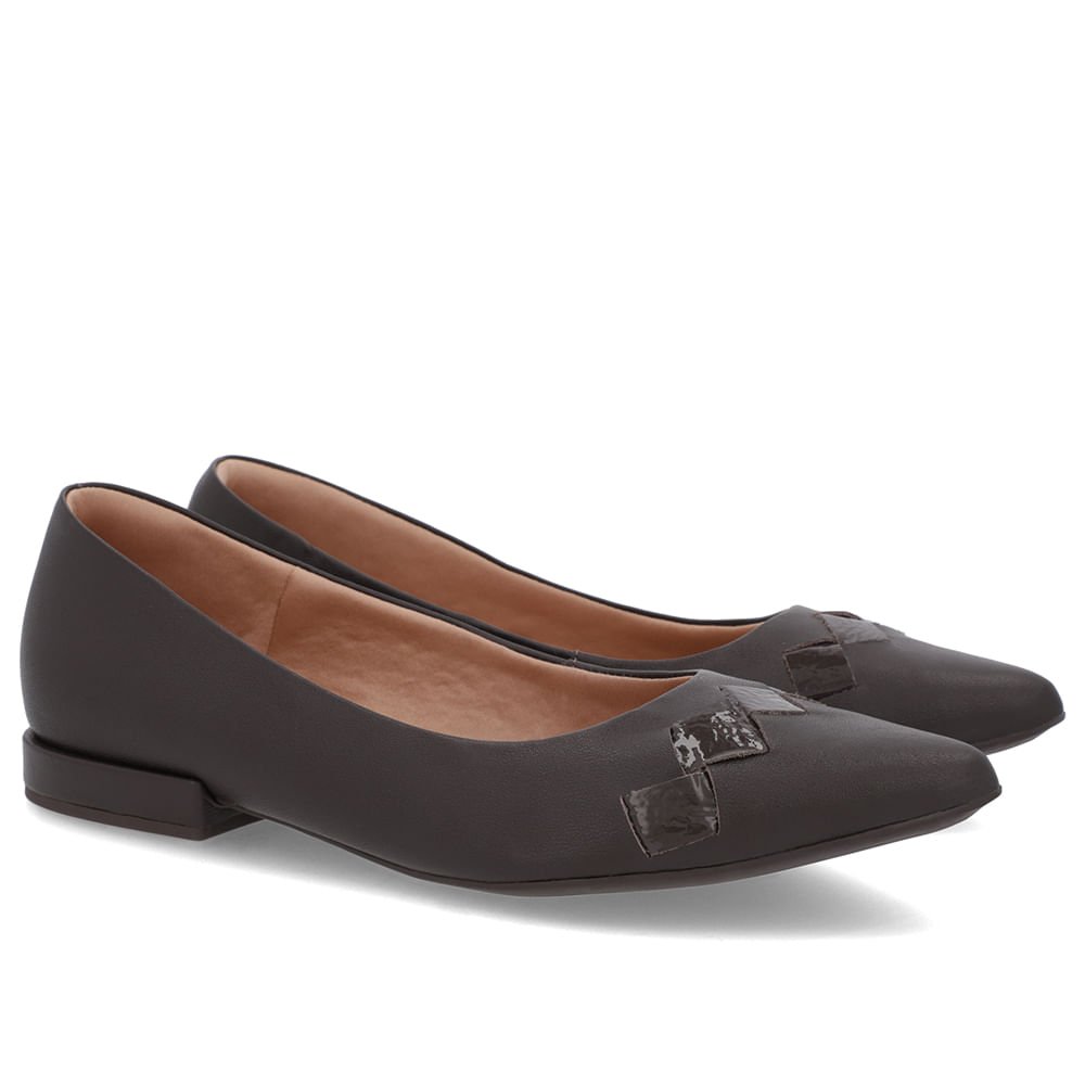 Sapatilha Marrom Ganache Couro Salto Bloco Detalhe Marrom 2