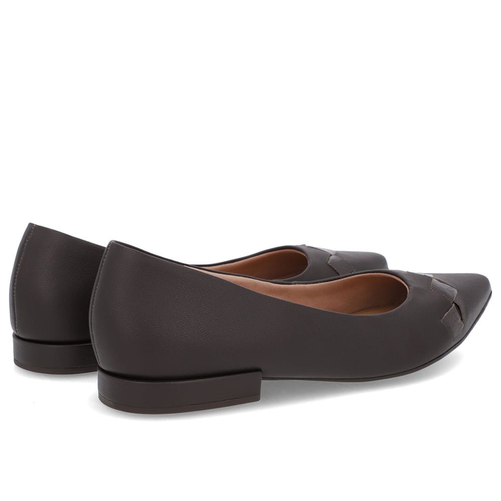 Sapatilha Marrom Ganache Couro Salto Bloco Detalhe Marrom 3