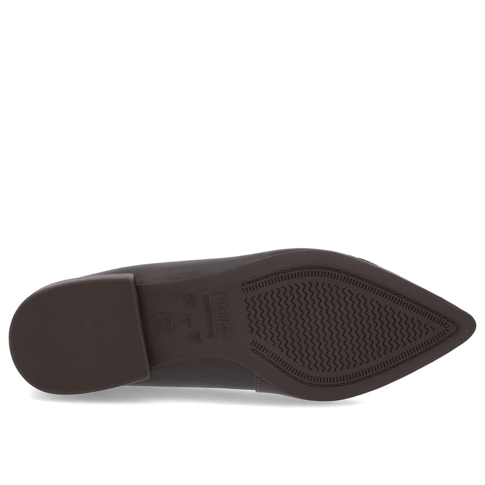 Sapatilha Marrom Ganache Couro Salto Bloco Detalhe Marrom 5