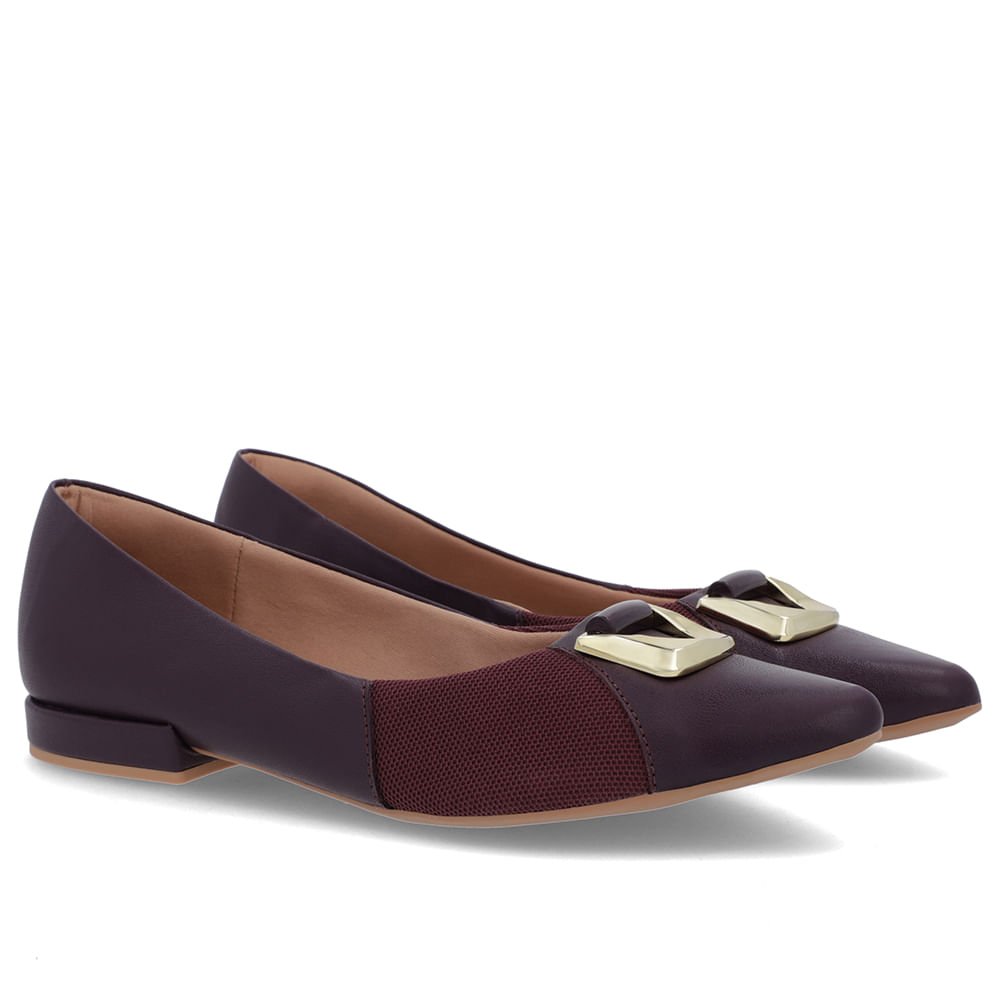 Sapatilha Roxa Couro Lateral Tecido Roxo 2