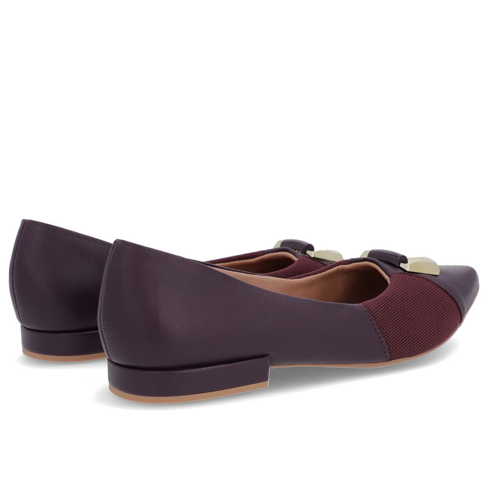 Sapatilha Roxa Couro Lateral Tecido Roxo 3