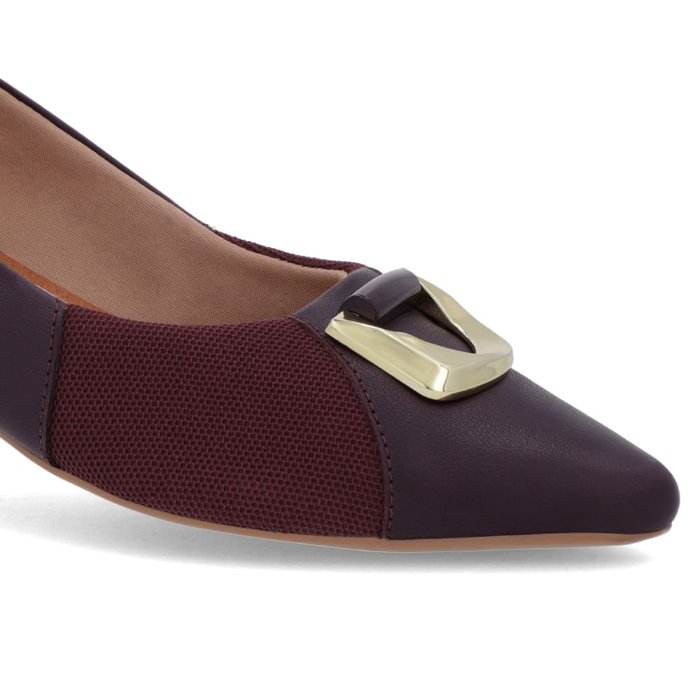 Sapatilha Roxa Couro Lateral Tecido Roxo 4