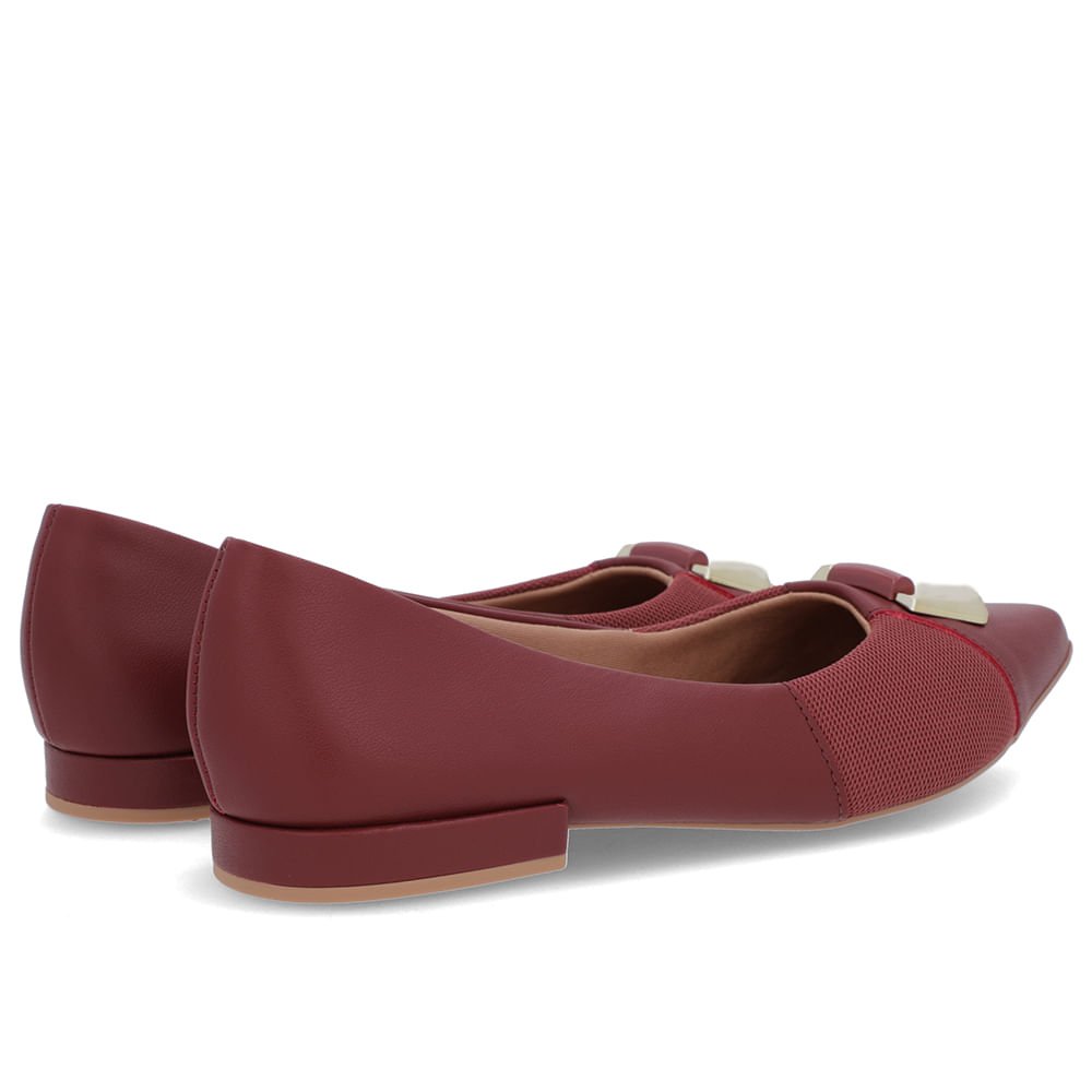 Sapatilha Vermelha Couro Lateral Tecido Vermelho 3