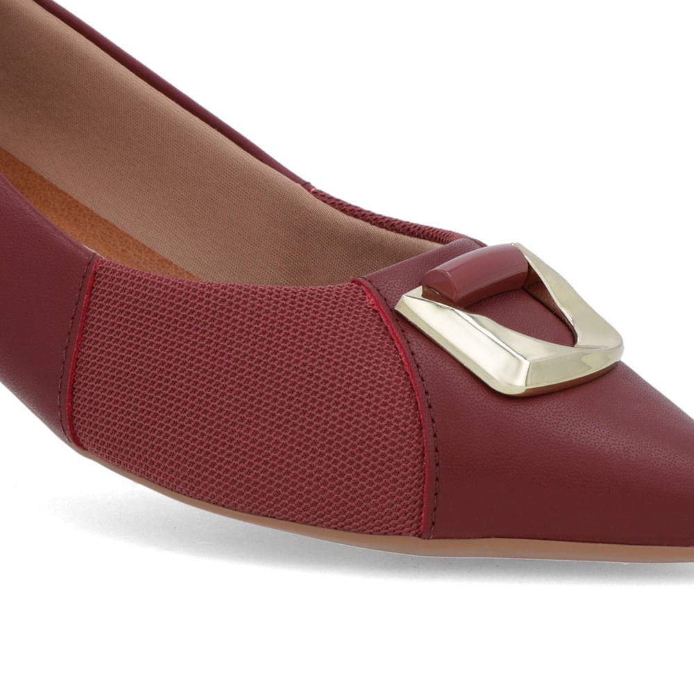 Sapatilha Vermelha Couro Lateral Tecido Vermelho 4