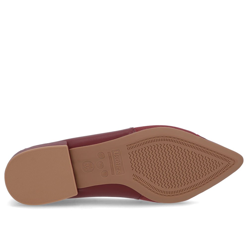 Sapatilha Vermelha Couro Lateral Tecido Vermelho 5