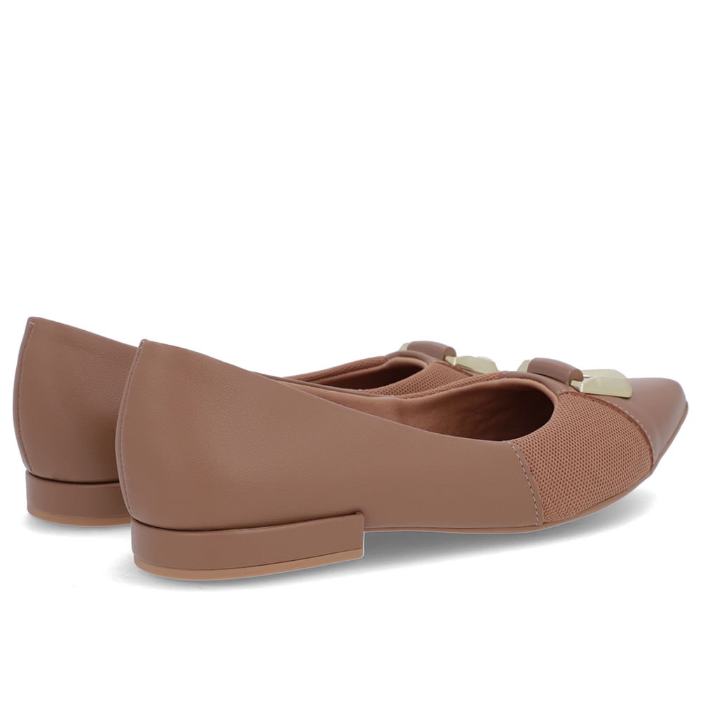 Sapatilha Marrom Couro Lateral Tecido Marrom 3