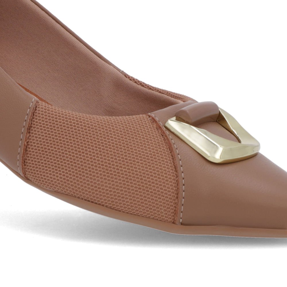 Sapatilha Marrom Couro Lateral Tecido Marrom 4