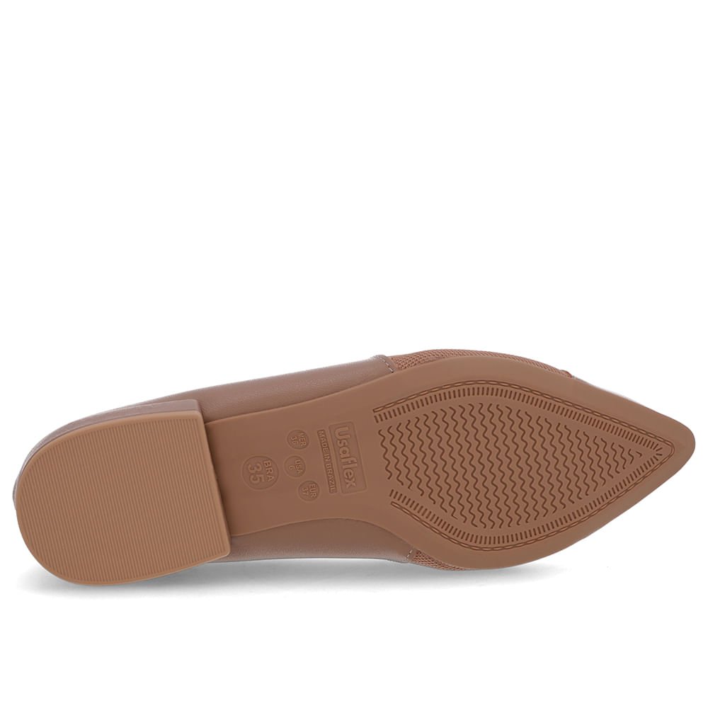 Sapatilha Marrom Couro Lateral Tecido Marrom 5