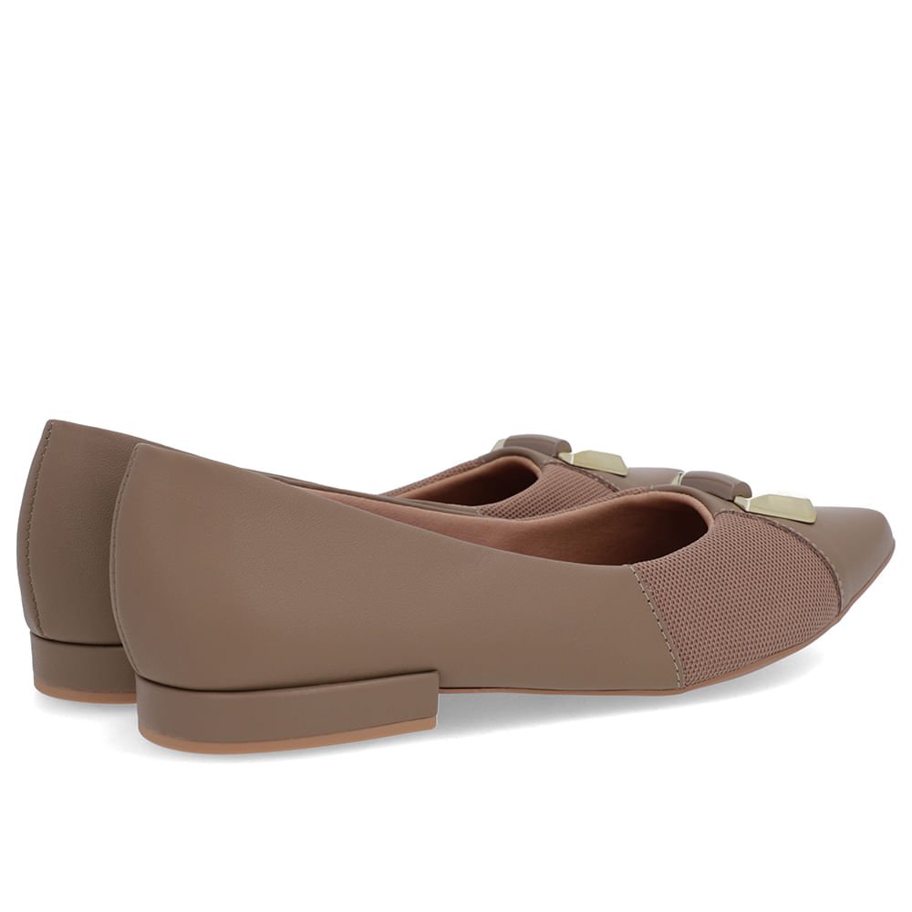 Sapatilha Marrom Couro Lateral Tecido Marrom 3