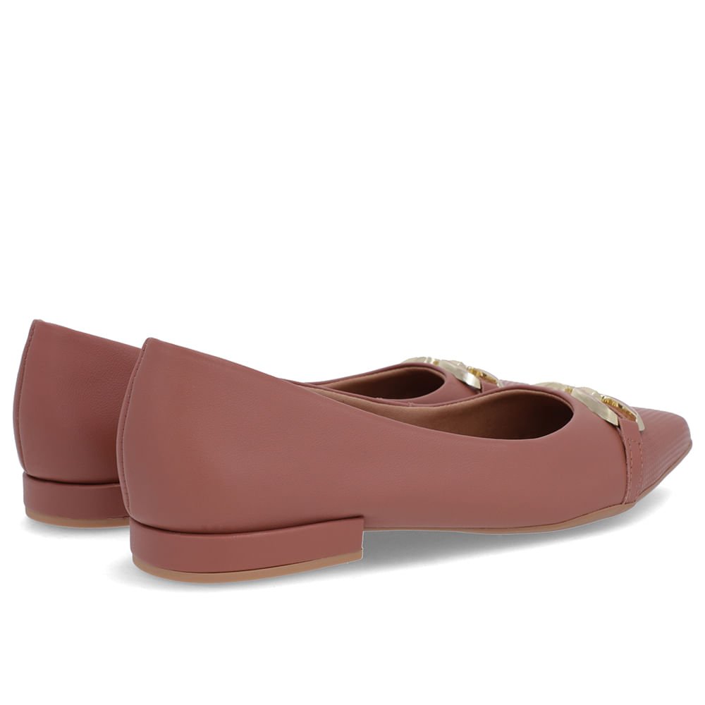 Sapatilha Rosa Couro Bico Fino Rosa 3
