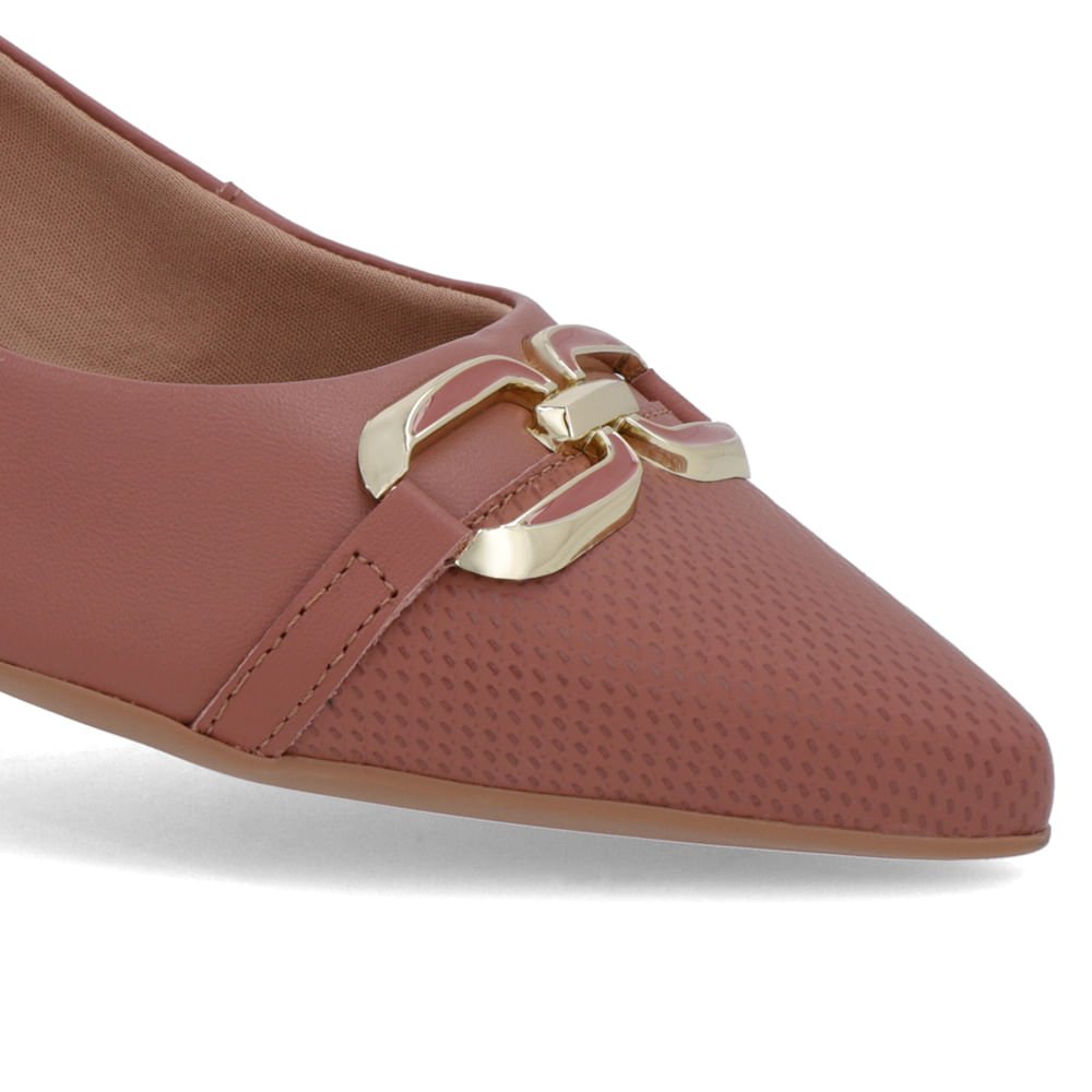 Sapatilha Rosa Couro Bico Fino Rosa 4