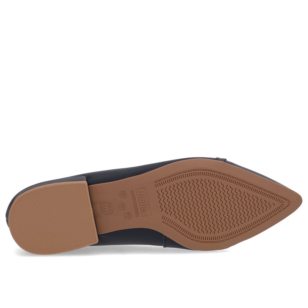 Sapatilha Azul Couro Bico Fino Azul 5