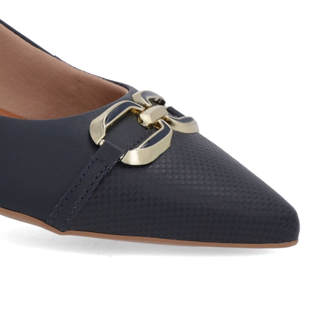 Sapatilha Azul Couro Bico Fino Azul 4