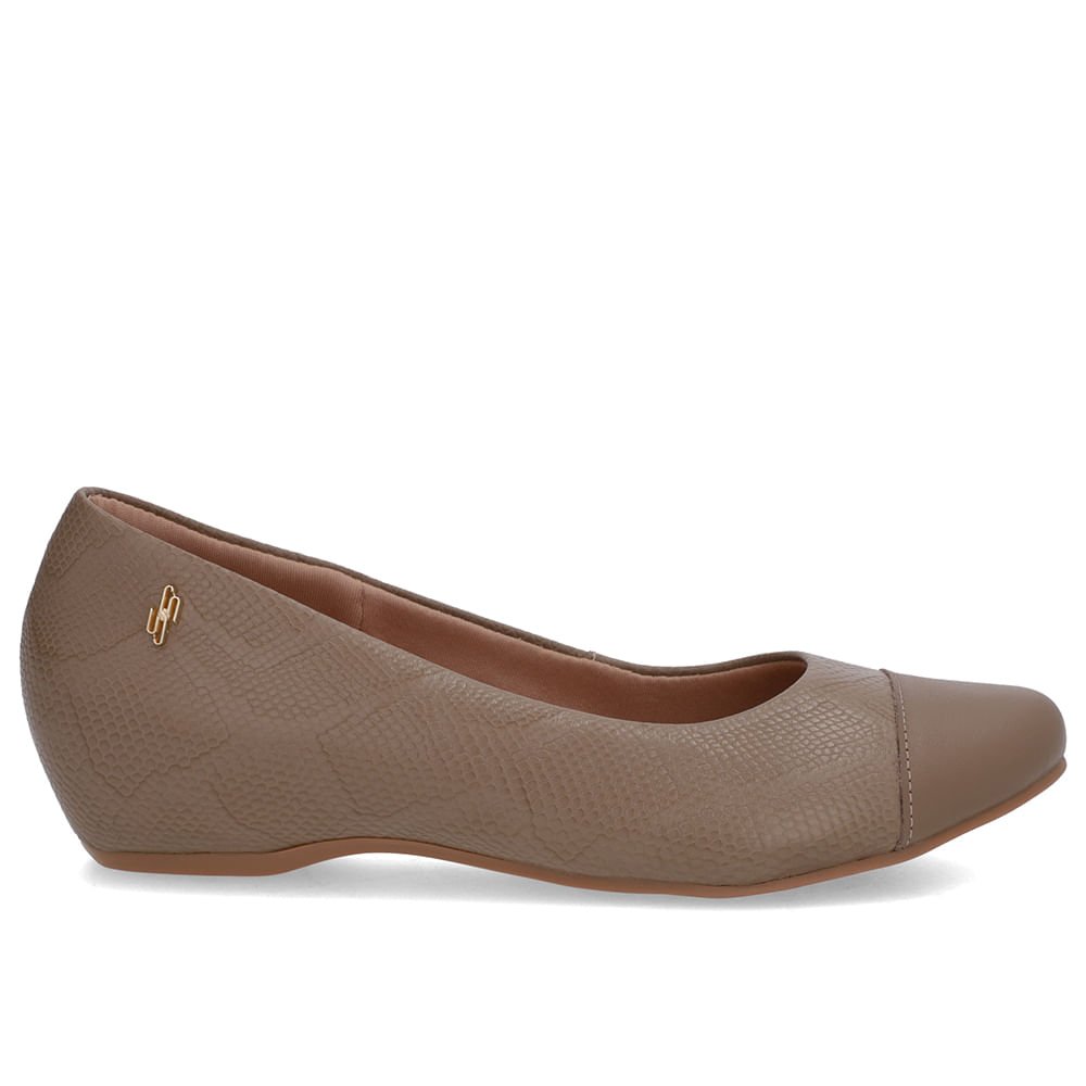 Sapatilha Marrom Couro Salto Embutido