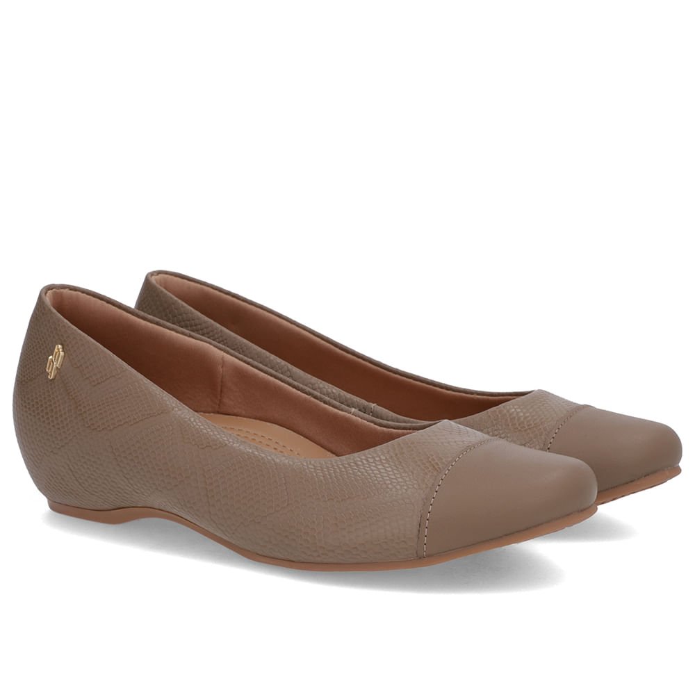 Sapatilha Marrom Couro Salto Embutido Marrom 2