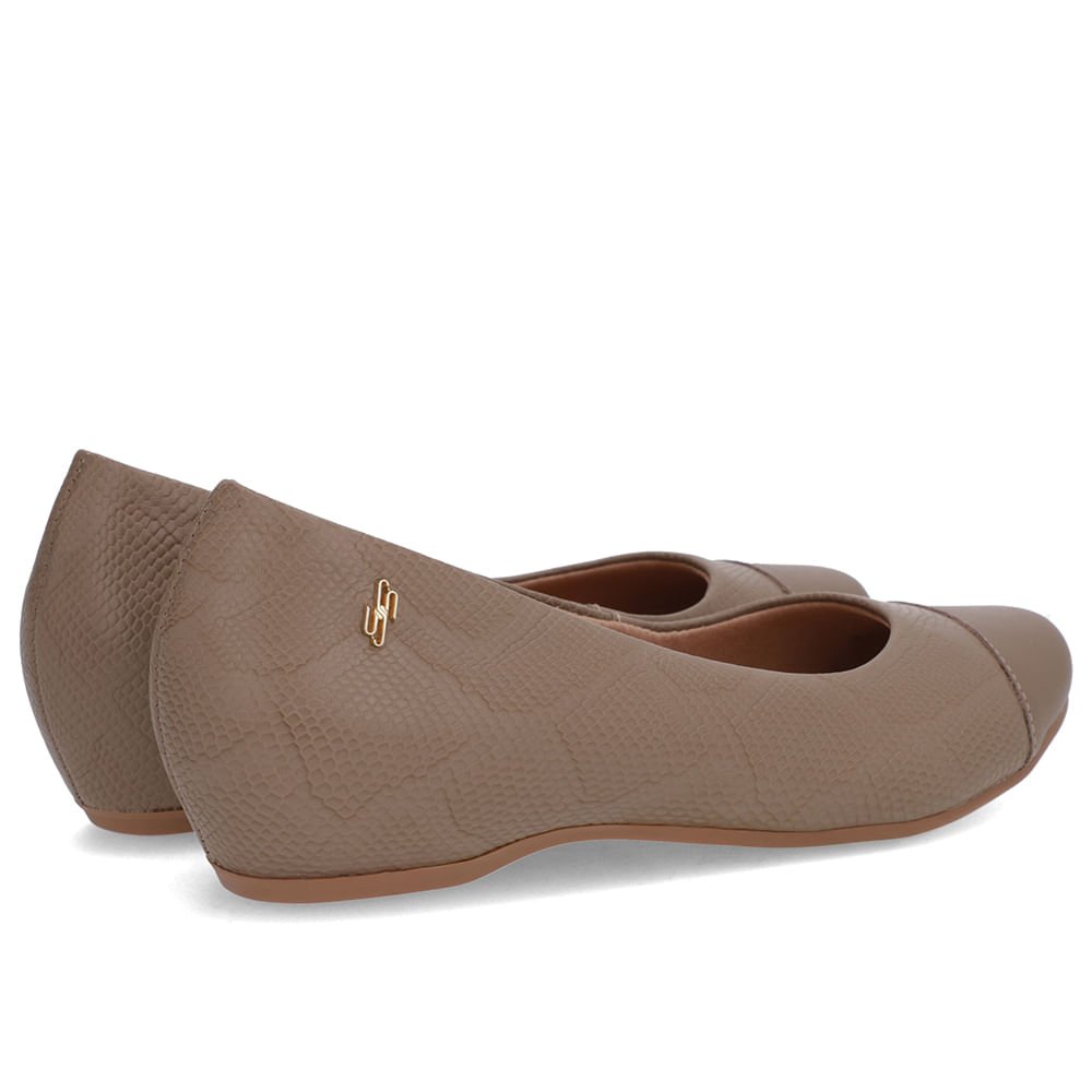 Sapatilha Marrom Couro Salto Embutido Marrom 3