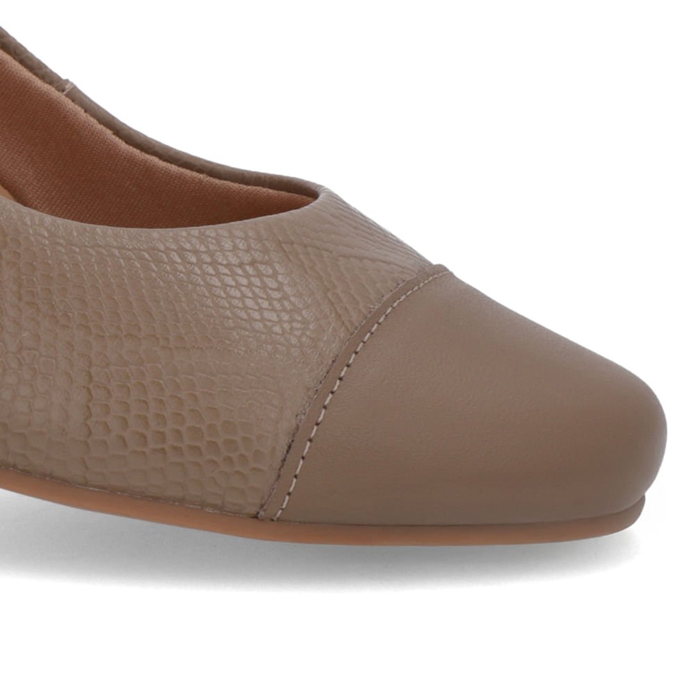 Sapatilha Marrom Couro Salto Embutido Marrom 4