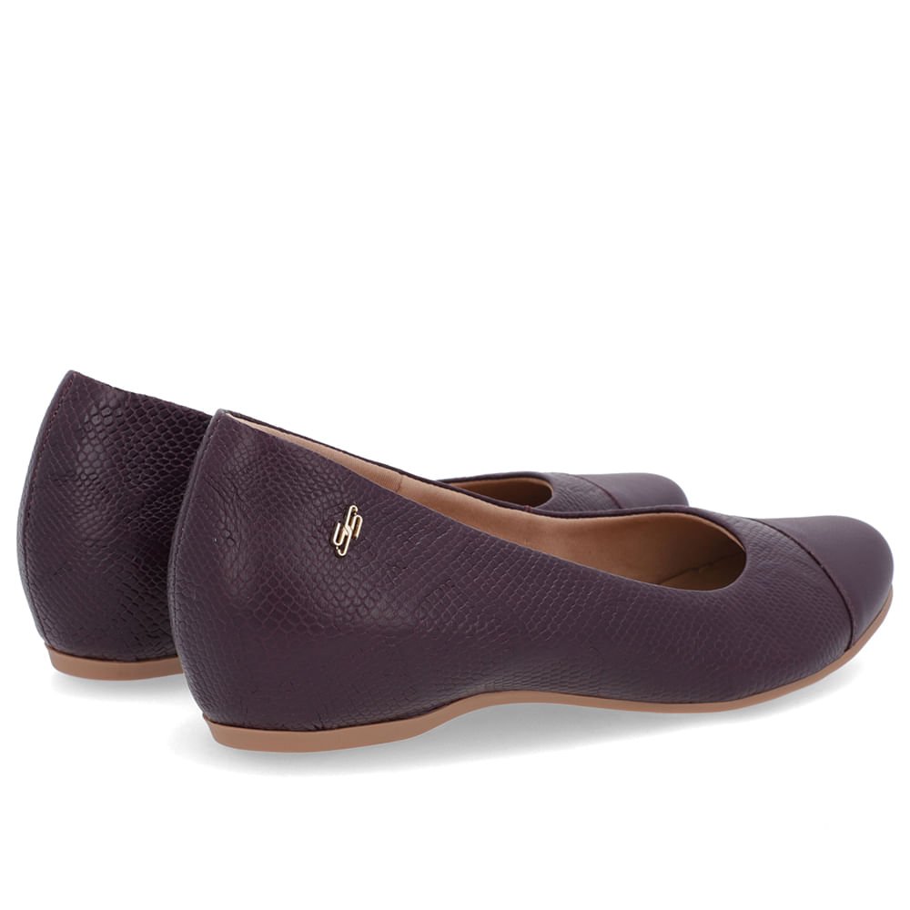 Sapatilha Roxa Couro Salto Embutido Roxo 3