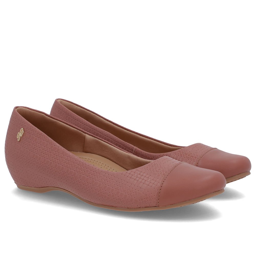 Sapatilha Rosa Couro Salto Embutido Rosa 2