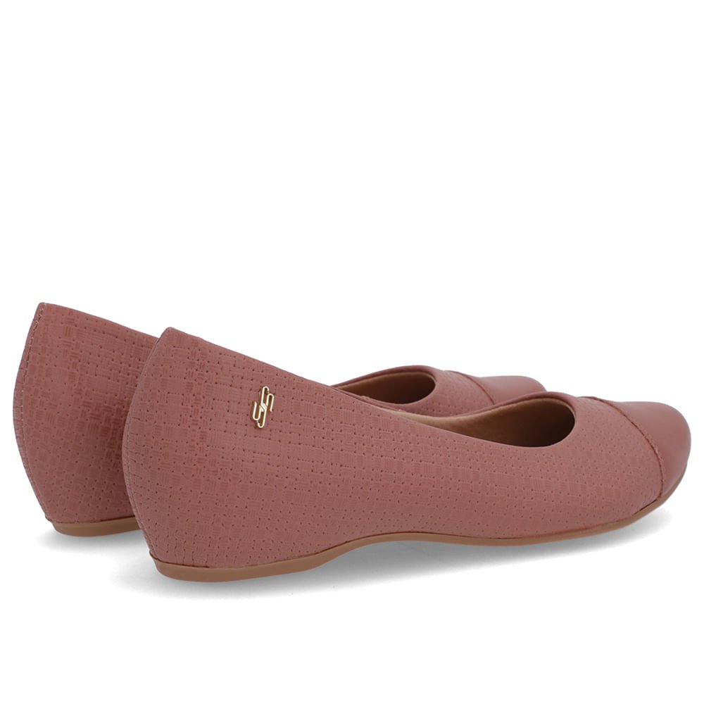 Sapatilha Rosa Couro Salto Embutido Rosa 3