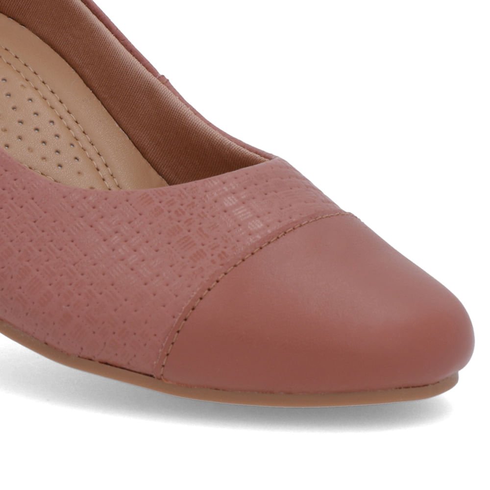 Sapatilha Rosa Couro Salto Embutido Rosa 4