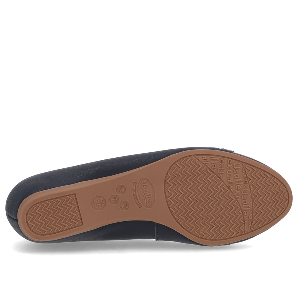 Sapatilha Azul Couro Salto Embutido Enfeite Azul 5