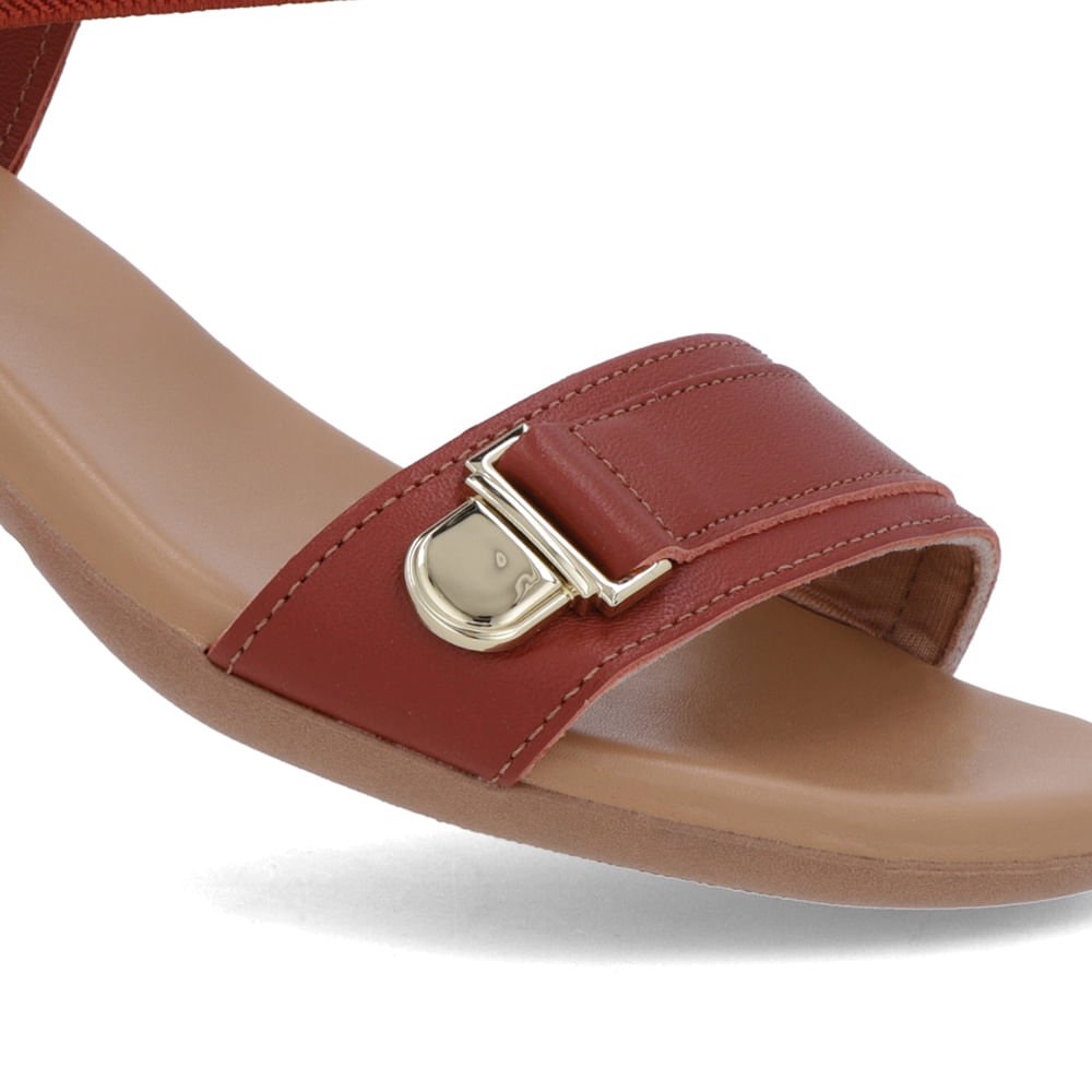 Sandália Couro Marrom Tira Elástico Marrom 4