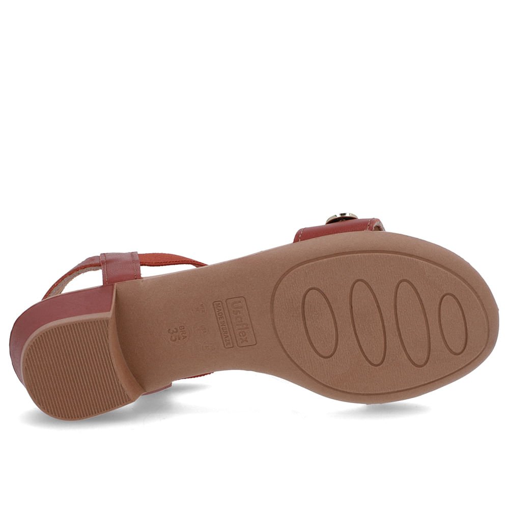 Sandália Couro Marrom Tira Elástico Marrom 5