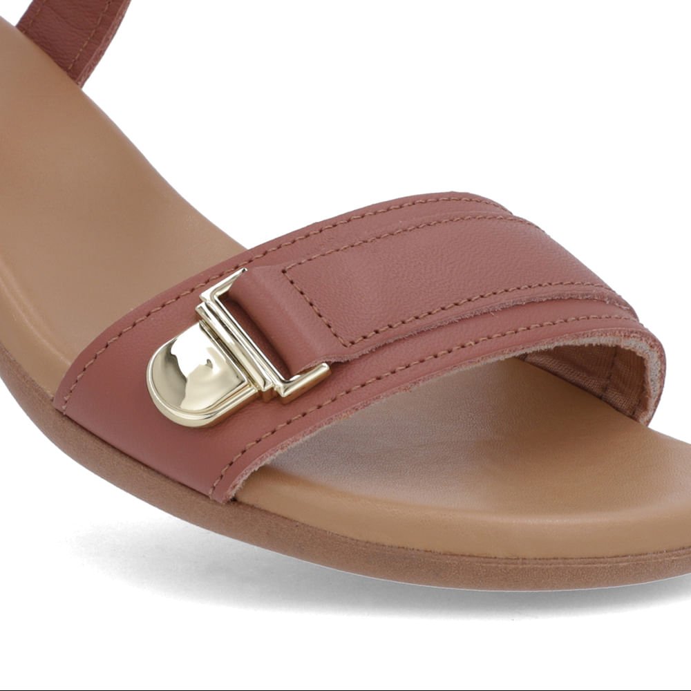 Sandália Couro Rosa Tira Elástico Rosa 4