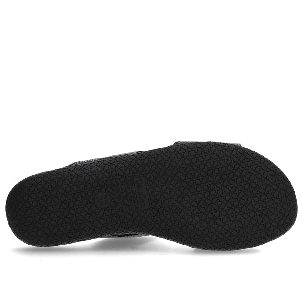 Slide Preto Rasteiro Couro Preto 5