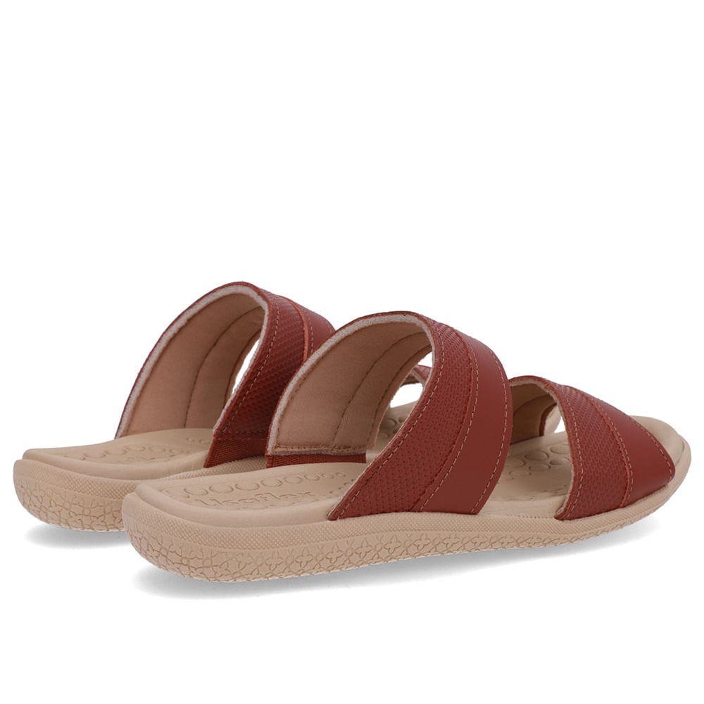 Slide Marrom Rasteiro Couro Marrom 3