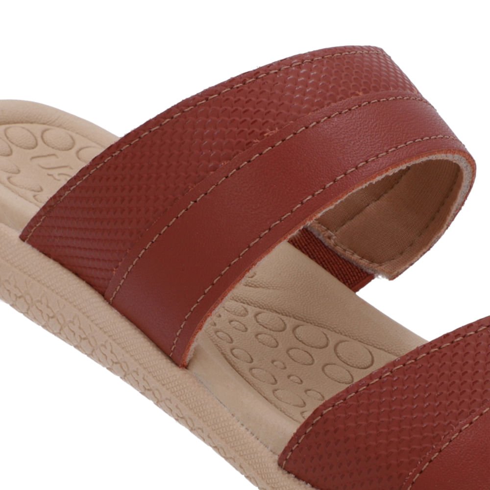 Slide Marrom Rasteiro Couro Marrom 4