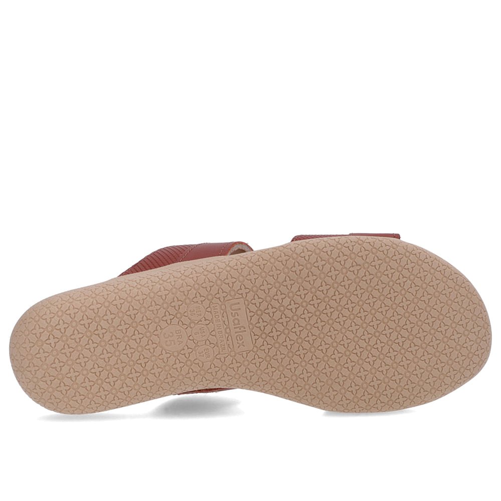 Slide Marrom Rasteiro Couro Marrom 5