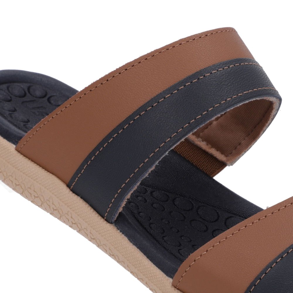 Slide Azul Rasteiro Couro Azul 4