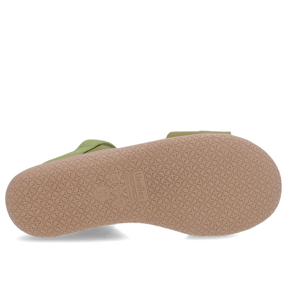 Sandália Couro Verde Tira Elástico Básica Verde 5