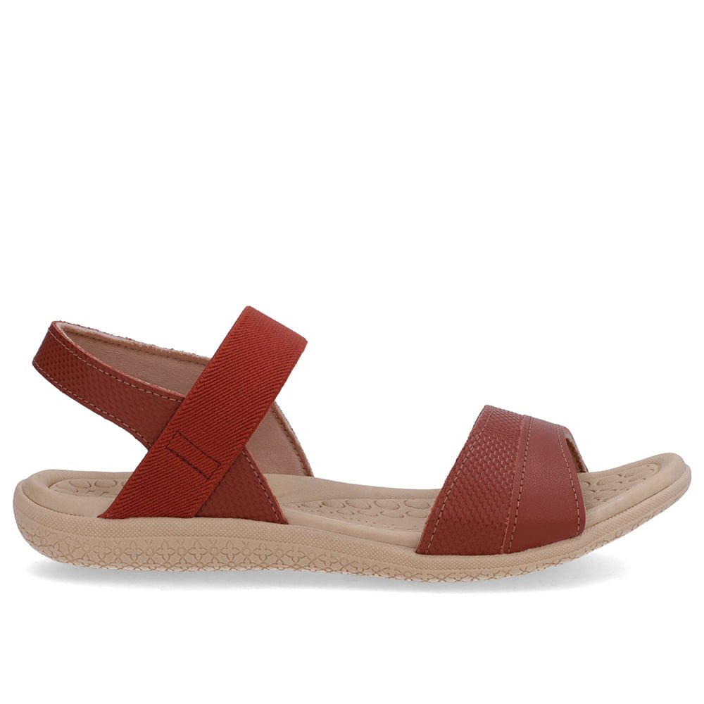 Sandália Couro Marrom Tira Elástico Básica