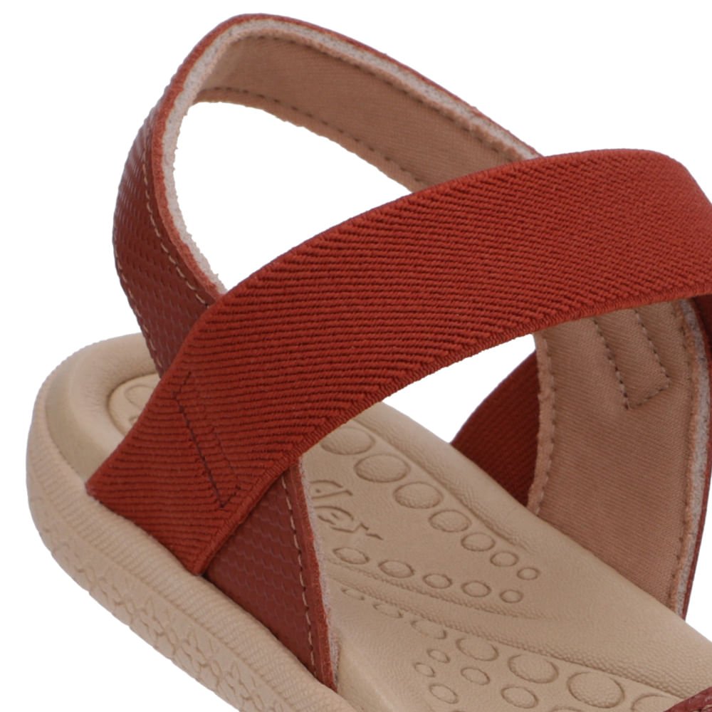 Sandália Couro Marrom Tira Elástico Básica Marrom 4