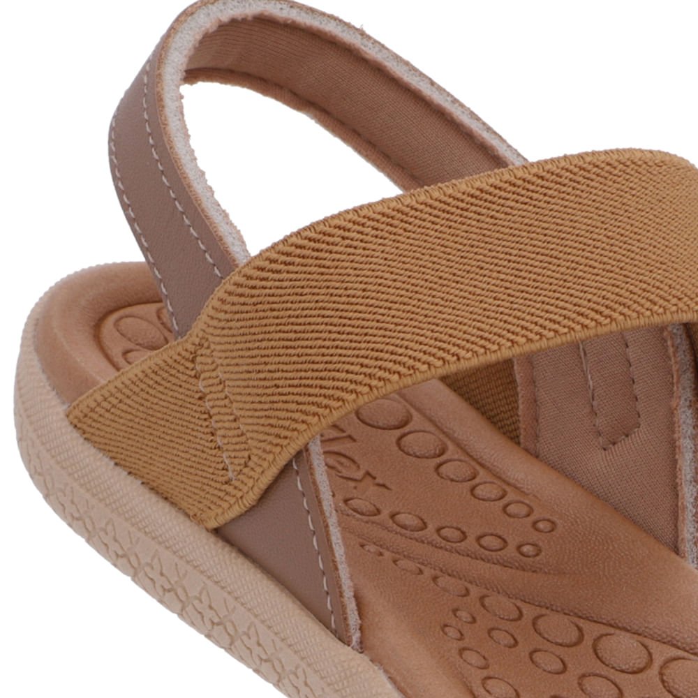 Sandália Couro Marrom Tira Elástico Básica Marrom 4