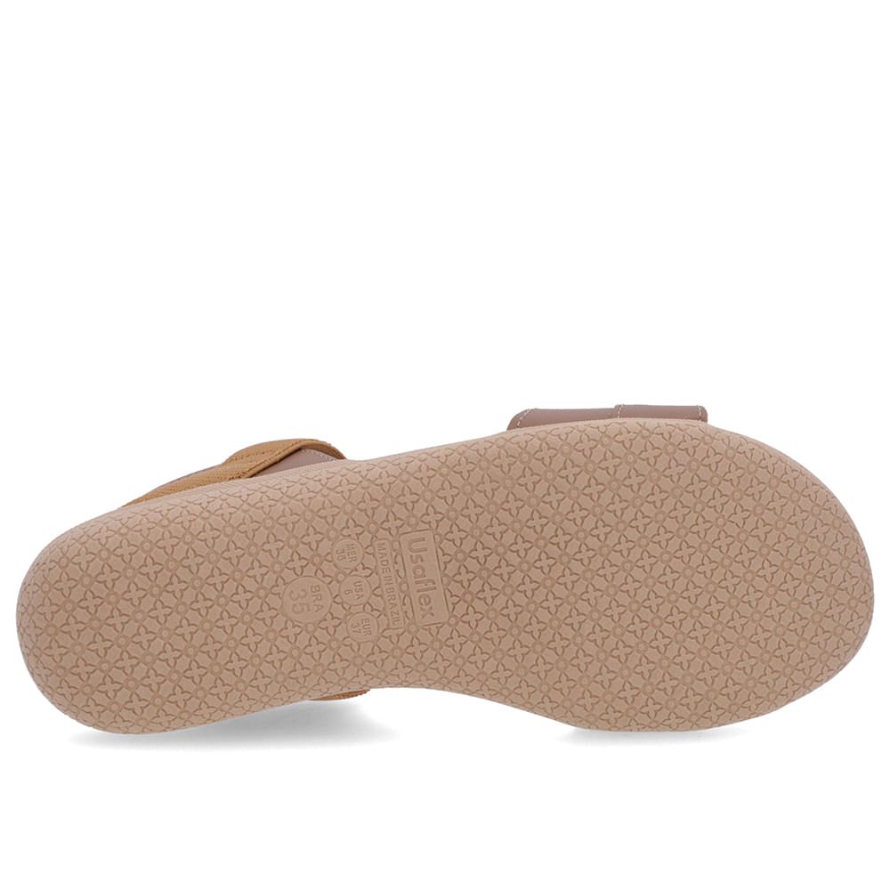 Sandália Couro Marrom Tira Elástico Básica Marrom 5