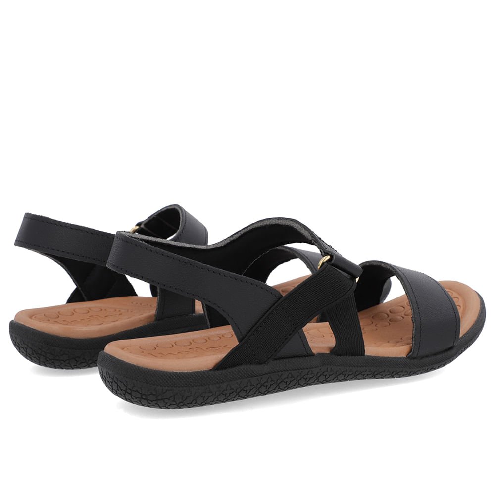 Sandália Tira Lateral Elástico Preta Preto 3