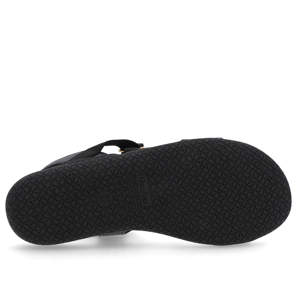 Sandália Tira Lateral Elástico Preta Preto 5